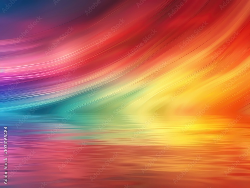 Vibrant abstract waves of color blend beautifully in this serene water reflection, perfect for art and design projects. Vibrant abstract waves of color blend beautifully in this serene water reflection, perfect for art and design projects.