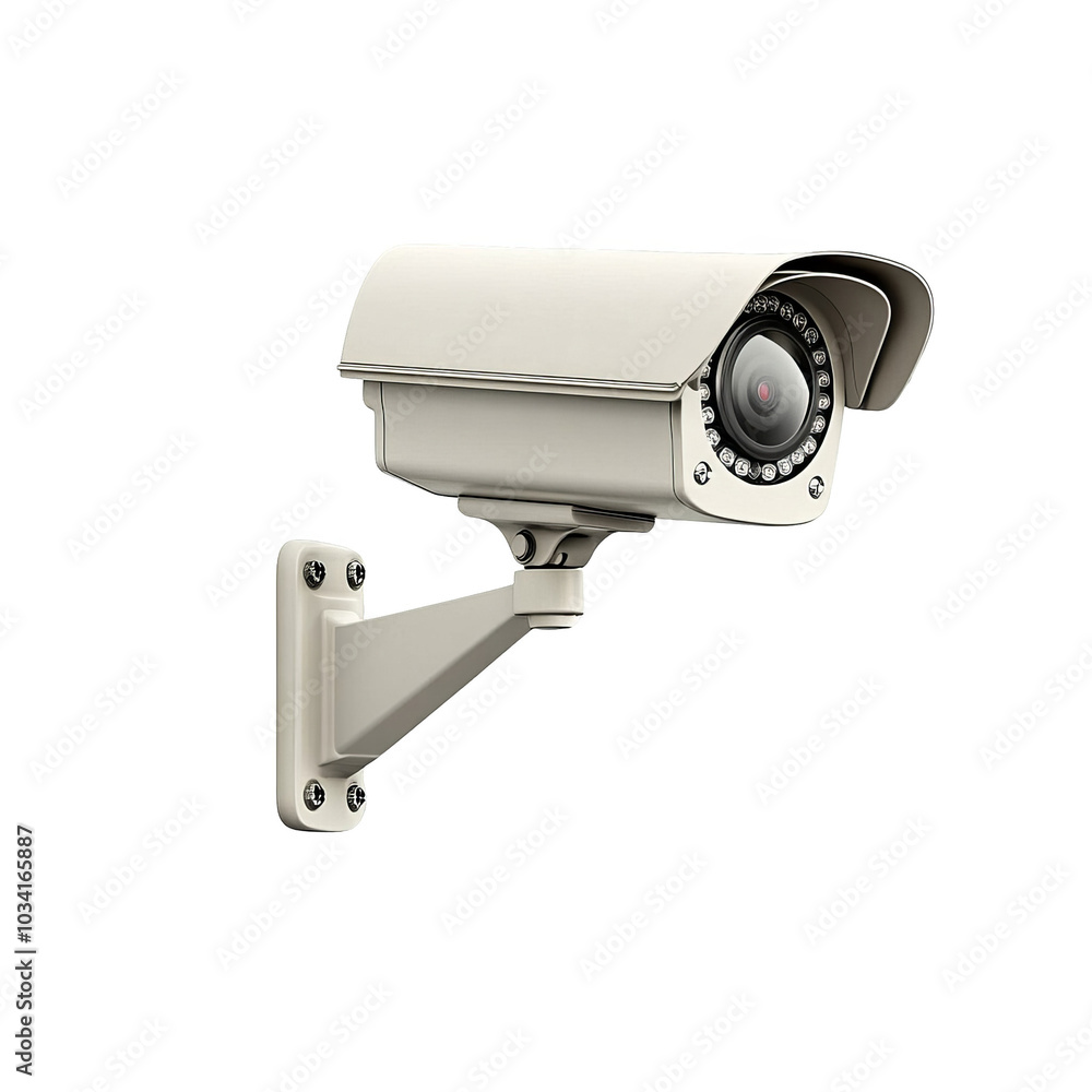 Surveillance camera, security monitoring device, white isolate background Surveillance camera, security monitoring device, white isolate background