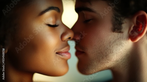 Intimate moment between a couple in soft natural light