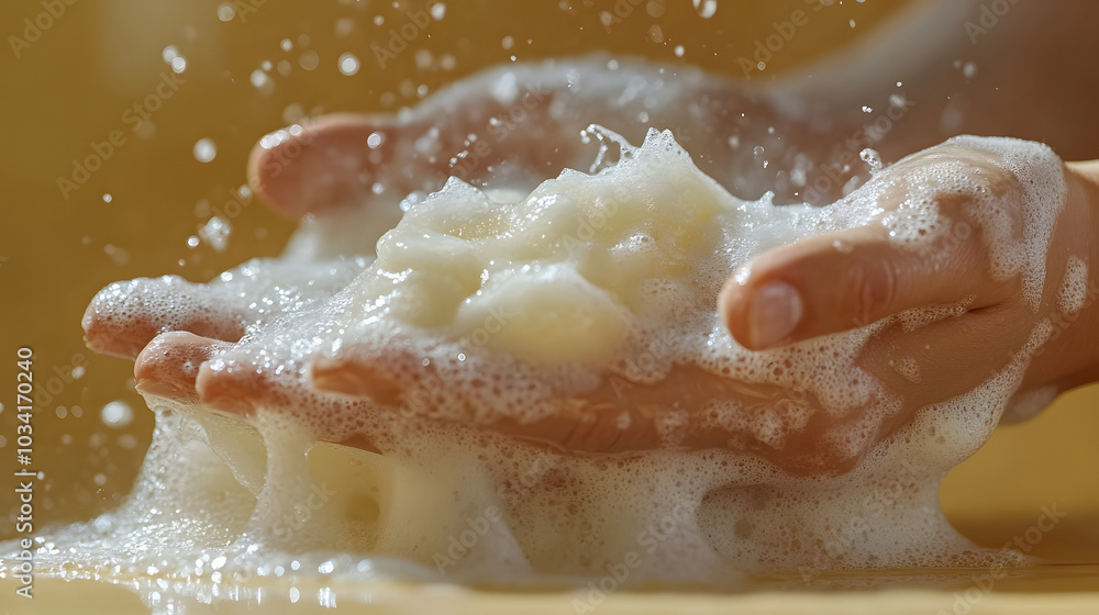A Person Washing Their Hands with Soap, Emphasizing the Importance of Hygiene and Germ Prevention. Water Flowing Over Hands, Creating a Clean and Safe Environment.
A Person Washing Their Hands with Soap, Emphasizing the Importance of Hygiene and Germ Prevention. Water Flowing Over Hands, Creating a Clean and Safe Environment.