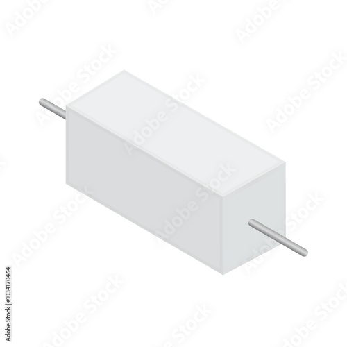Closeup ceramic resistors on white background. Vector illustration EPS 10.