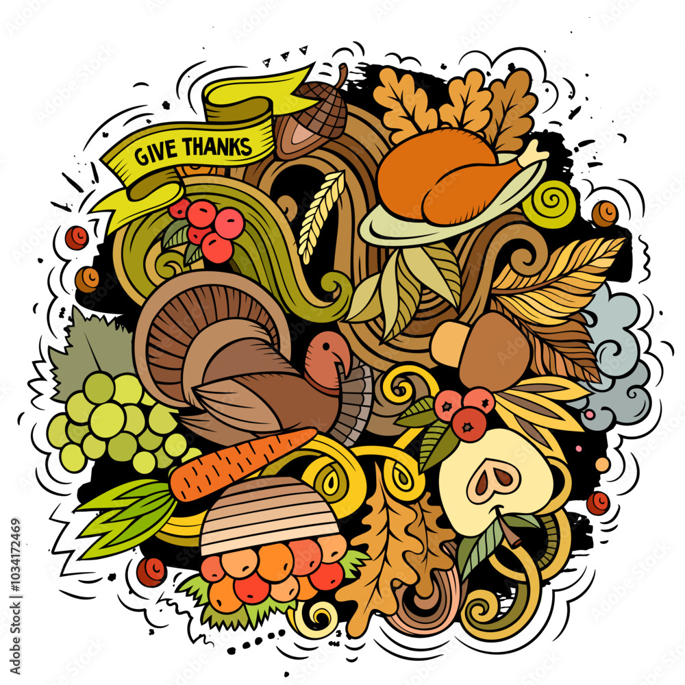 Thanksgiving hand drawn cartoon doodles illustration. Thanksgiving hand drawn cartoon doodles illustration.