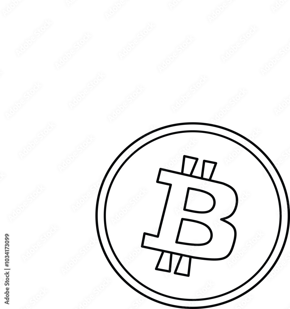 Simple bitcoin line icon. Stroke pictogram. Vector illustration isolated on a white background. Premium quality symbol. Vector sign for mobile Simple bitcoin line icon. Stroke pictogram. Vector illustration isolated on a white background. Premium quality symbol. Vector sign for mobile