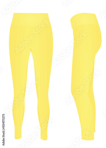 Yellow  woman leggings. vector illustration