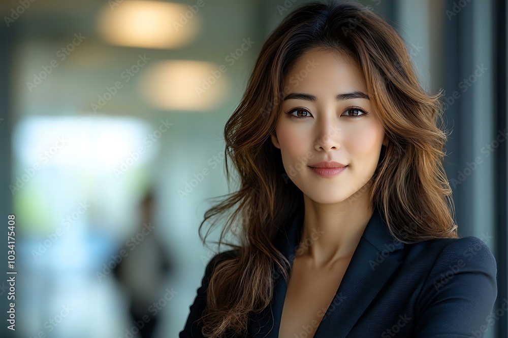 Close-up Portrait of Powerful Business Woman in Modern Office Setting Close-up Portrait of Powerful Business Woman in Modern Office Setting