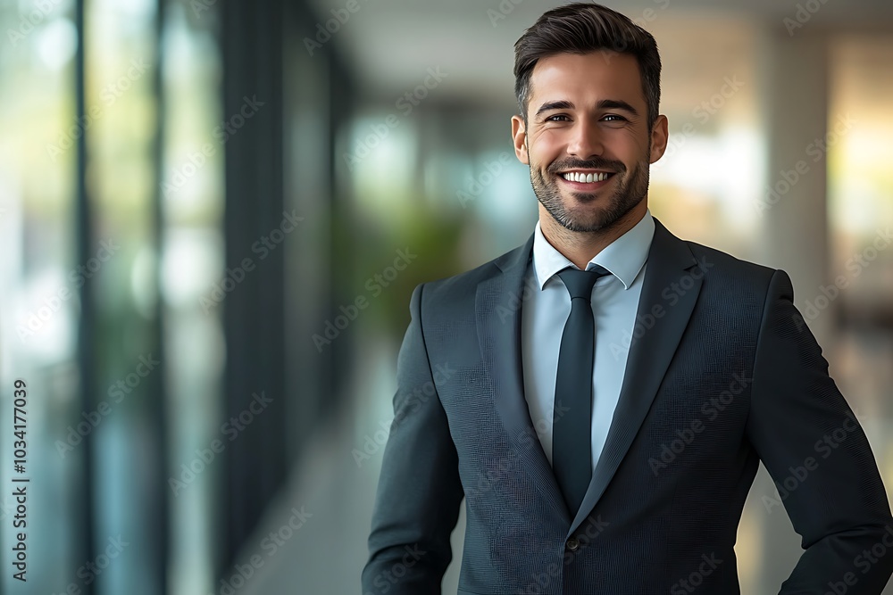Confident Businessman in Modern Office Space Confident Businessman in Modern Office Space