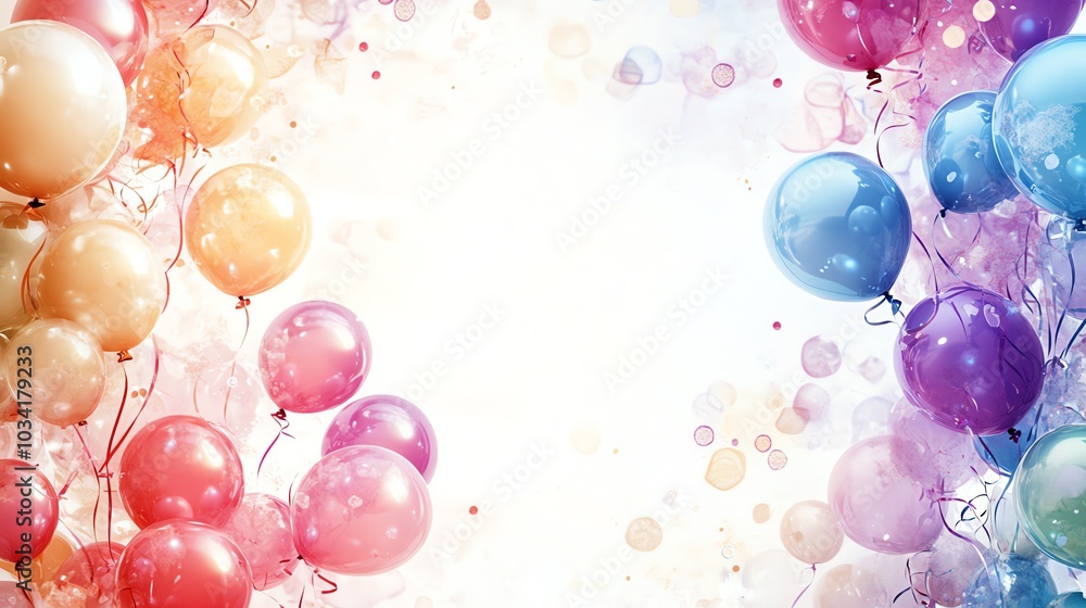 Colorful balloons on a festive background with sparkling lights and a soft focus. Colorful balloons on a festive background with sparkling lights and a soft focus.