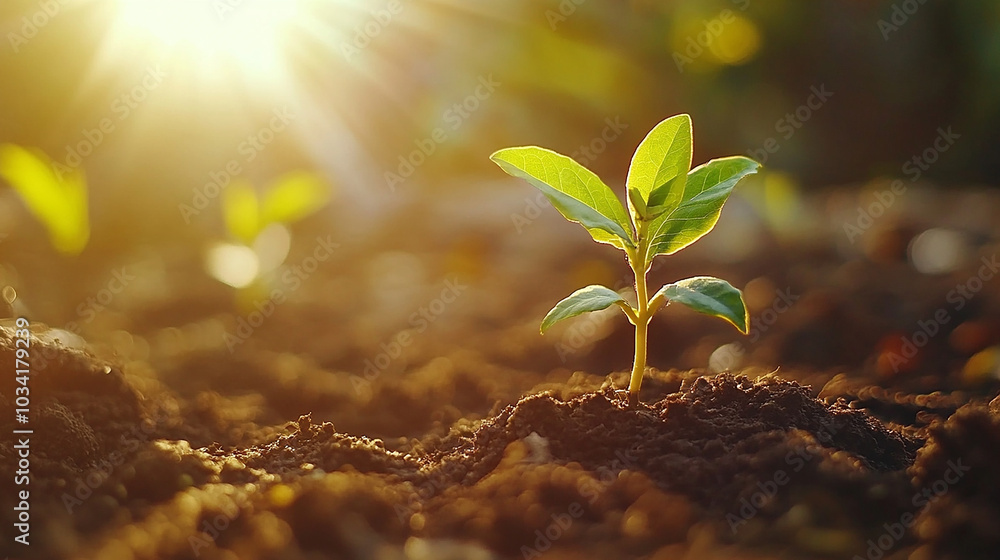 Tree Seedling Growing in Soil Tree Seedling Growing in Soil