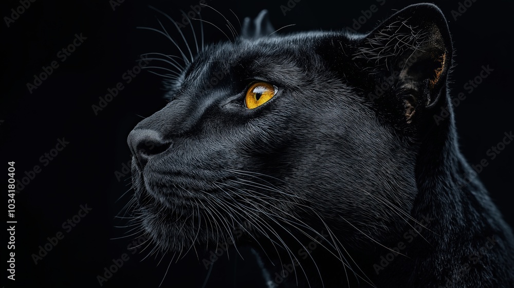 Black panther on a dark background Black panther on a dark background