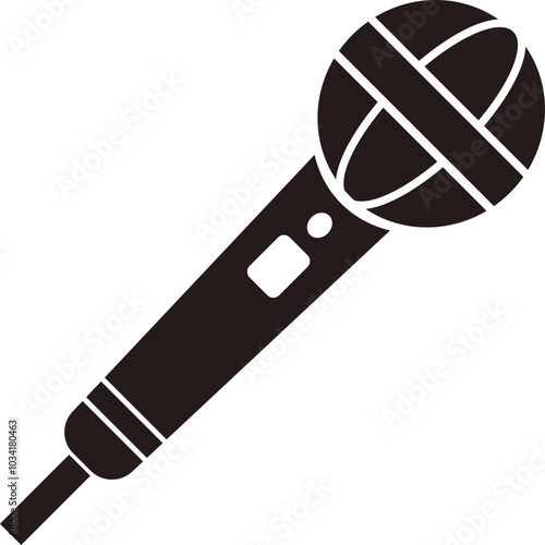 wireless microphone icon silhouette vector illustration