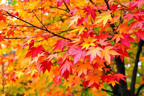 Burst of Colors In nature like autumn leaves changing color rapi photo