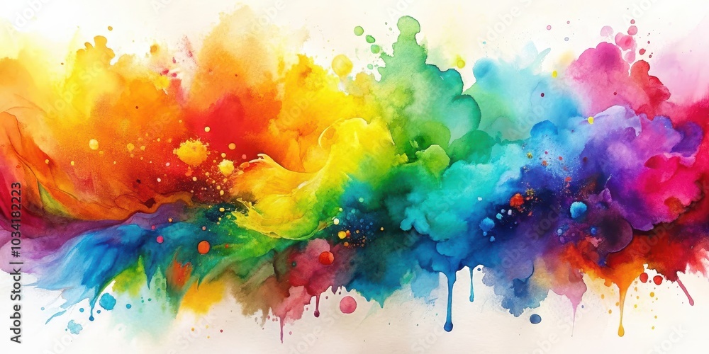 Fototapeta premium Abstract watercolor painting with colorful and vibrant brushstrokes , art, painting, abstract, watercolor