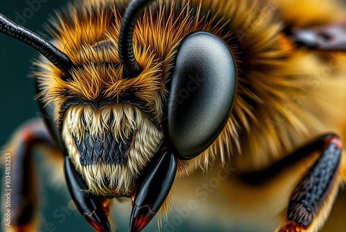 Macro View of a Bee Detailed intricate structures with a hyper r photo