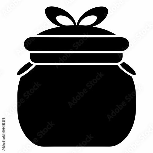 Honey jar silhouette vector illustration on white background