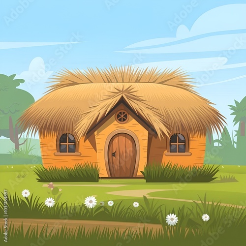 house in the field,generative ai