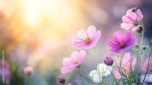 Vibrant Cosmos Flowers in Nature