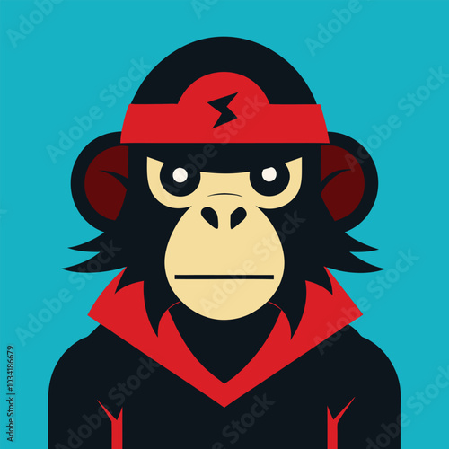 Creative cool monkey vector illustration clipart design