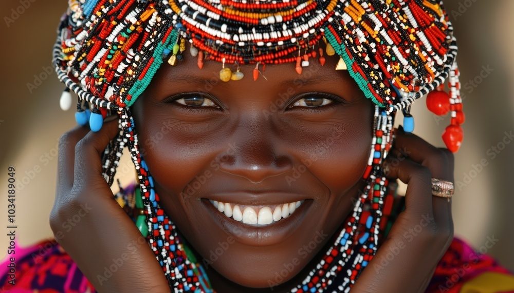 Obraz premium Exploring The Daily Life Of Samburu Women In Kenya: A Glimpse Into Local Culture And Traditions Near Samburu National Reserve.