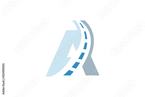 Simple A Road letter design template