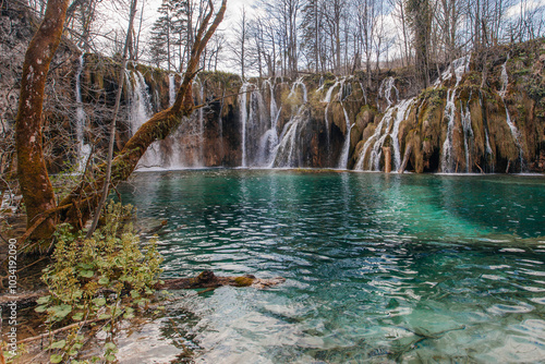 Beautiful Plitvice lakes national park, lots of waterfalls and clear lakes