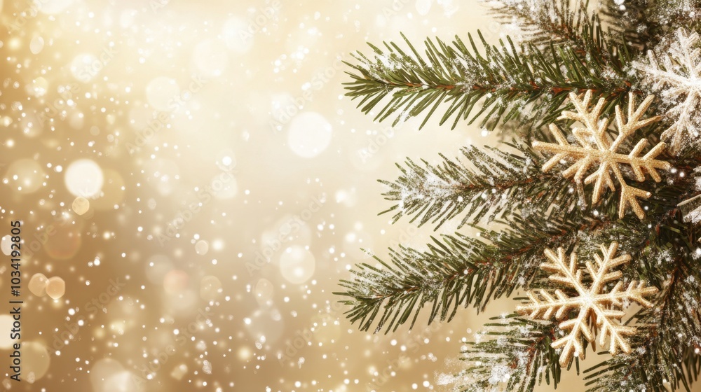 Glowing golden Christmas background with soft bokeh, ideal for holiday greetings or promotional festive content. Generative AI design. Glowing golden Christmas background with soft bokeh, ideal for holiday greetings or promotional festive content. Generative AI design.