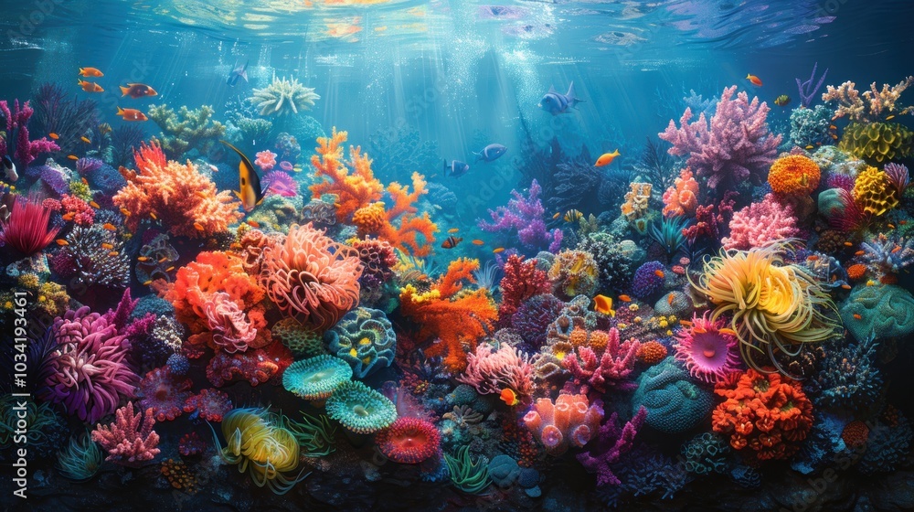 Vibrant Underwater Coral Reef Ecosystem Vibrant Underwater Coral Reef Ecosystem