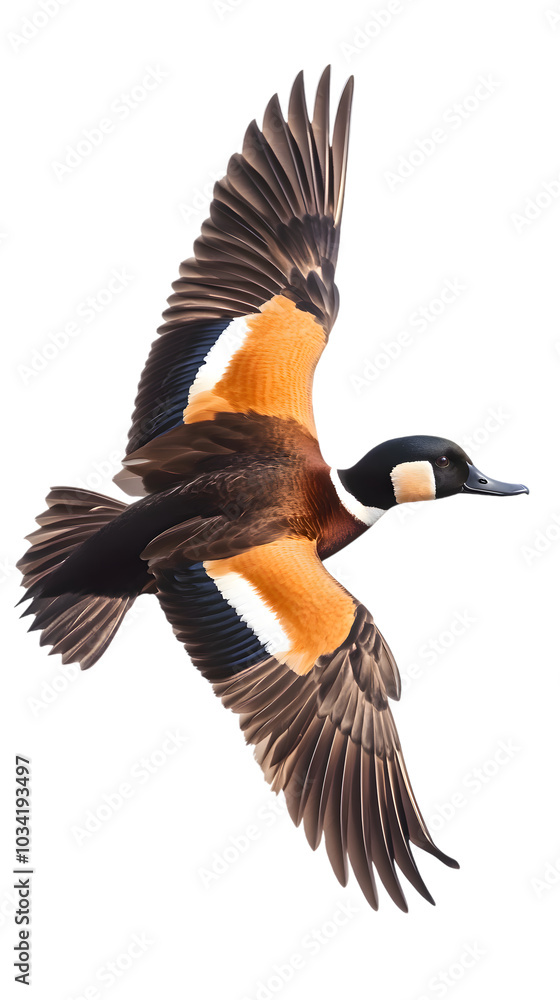 Fototapeta premium White Faced Whistling Duck on Transparent Background PNG, Pattern Background, Wallpaper, Cover and Screen of Smartphone, PC, Laptop, Transparent PNG