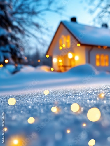 Festive Lights Casting Patterns in Winter Setting