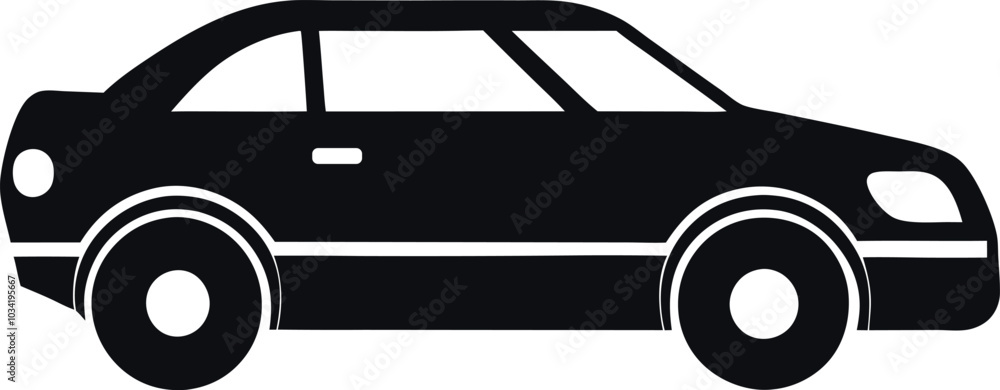 Car Silhouette isolated a white background Car Silhouette isolated a white background