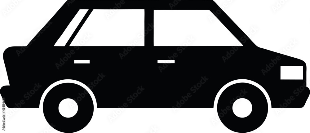 Car Silhouette isolated a white background Car Silhouette isolated a white background