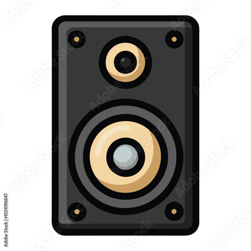 Music speaker icon vector flat design on white background