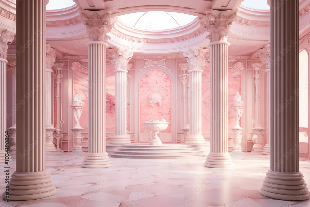 Naklejka premium Palace interior background columns hall