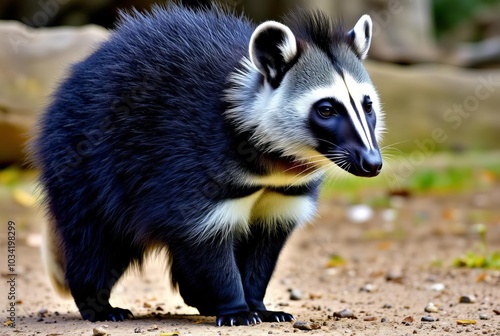 Zestful Zorilla A zorilla with a distinctive black and white coa photo