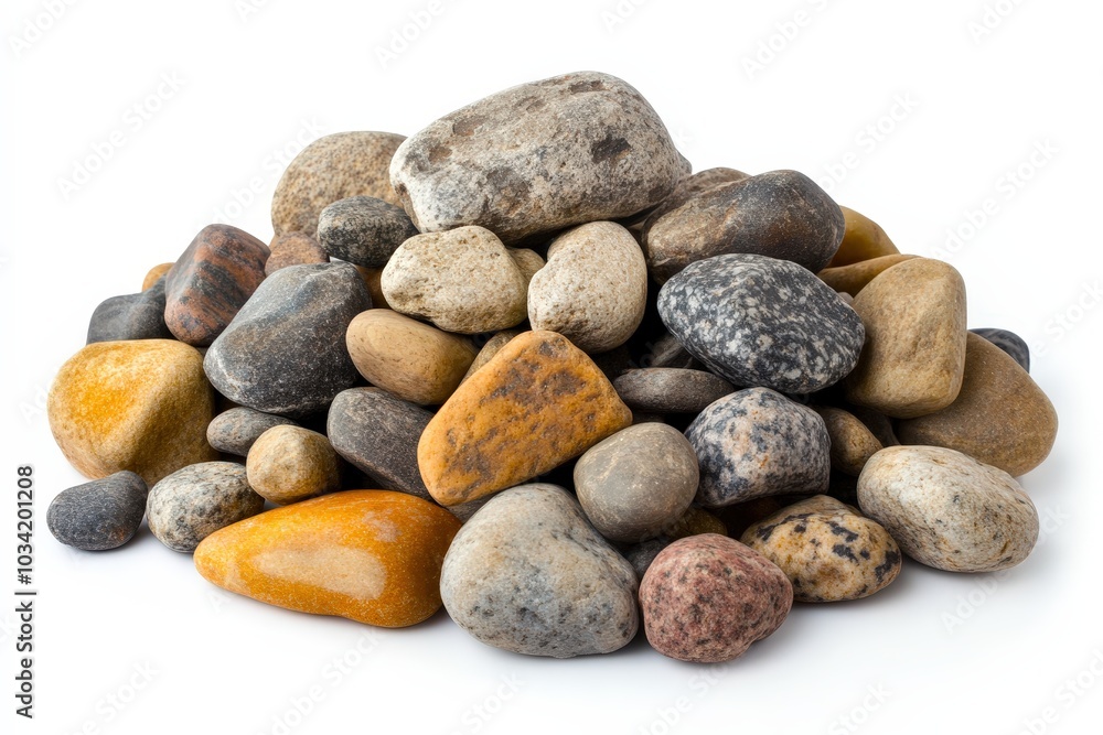 Decorative Rocks on White Background Decorative Rocks on White Background