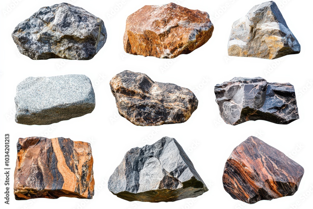 Decorative Rocks Isolated on White Background Decorative Rocks Isolated on White Background