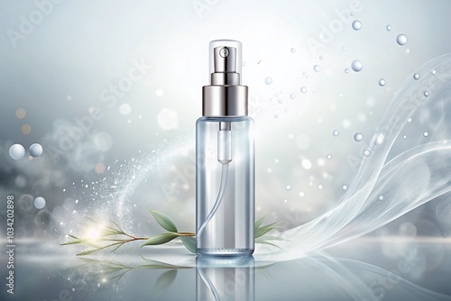 Water Spray Cosmetic Effect - Isolated Fog Spray on White Background for Beauty Products