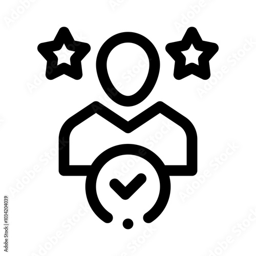 Person Holding Checkmark line icon