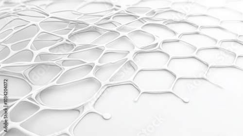 Abstract white honeycomb pattern background. Modern texture with geometric hexagons, ideal for design, web, and presentations.