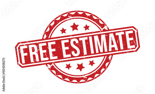 Free Estimate rubber stamp on white background. Free Estimate Stamp.