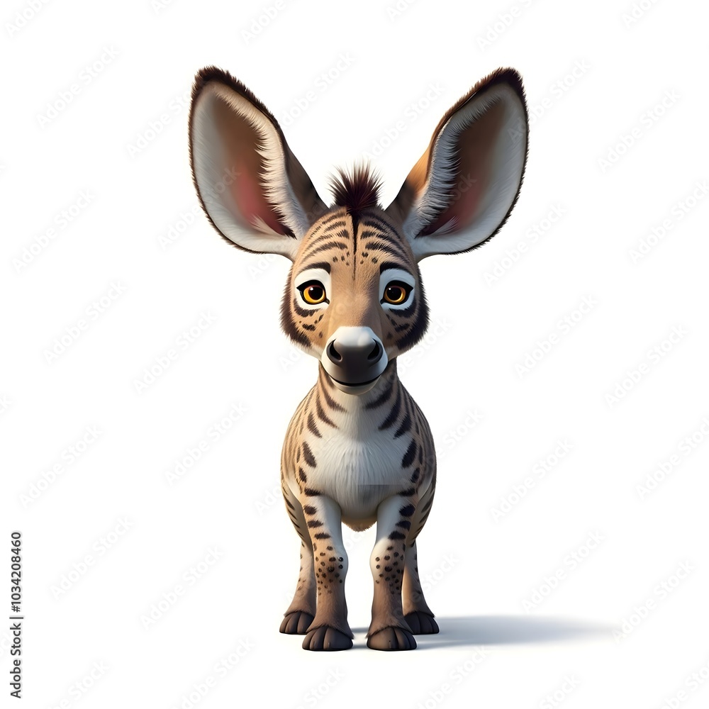 Adorable Fantasy Creature with Large Ears and Striped Fur Adorable Fantasy Creature with Large Ears and Striped Fur