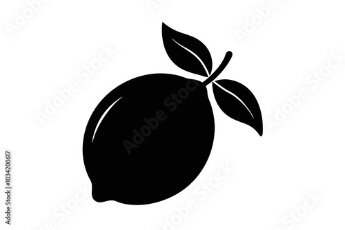 Silhouette of lemon fruit drawing icon vector illustration, orange fruit silhouette vector

