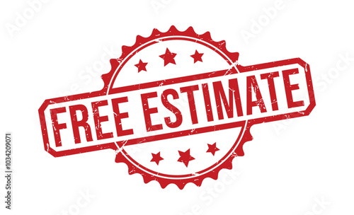 Free Estimate Red rubber stamp on white background. Free Estimate stamp sign. Free Estimate stamp.