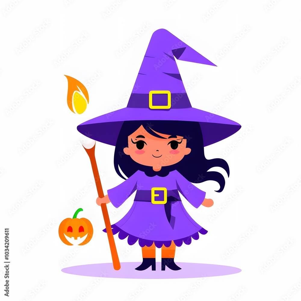 cute witch on white background
cute witch on white background