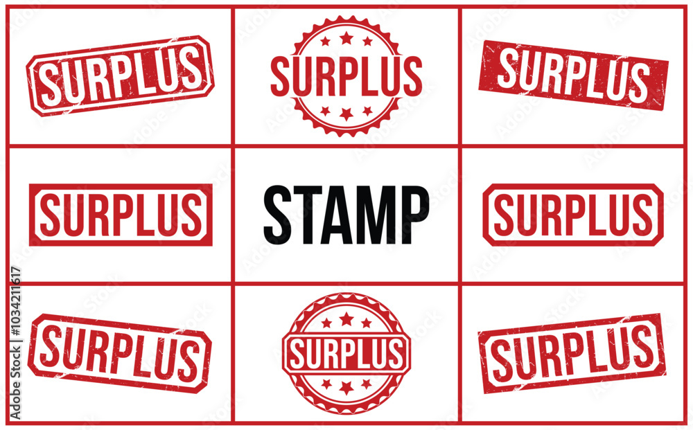 Surplus Red rubber stamp on white background. Surplus stamp sign. Surplus stamp. Surplus Red rubber stamp on white background. Surplus stamp sign. Surplus stamp.