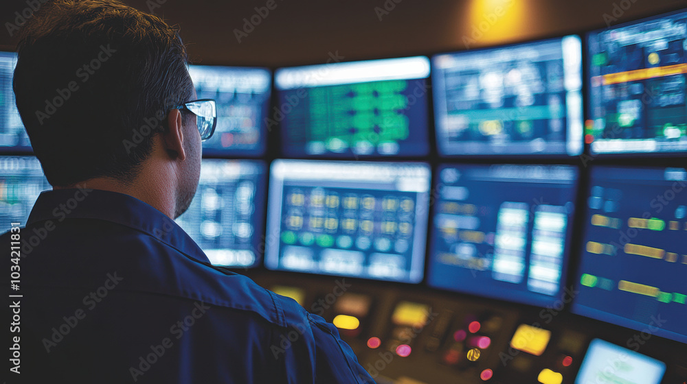Efficient engineer monitoring data on multiple screens in control room Efficient engineer monitoring data on multiple screens in control room