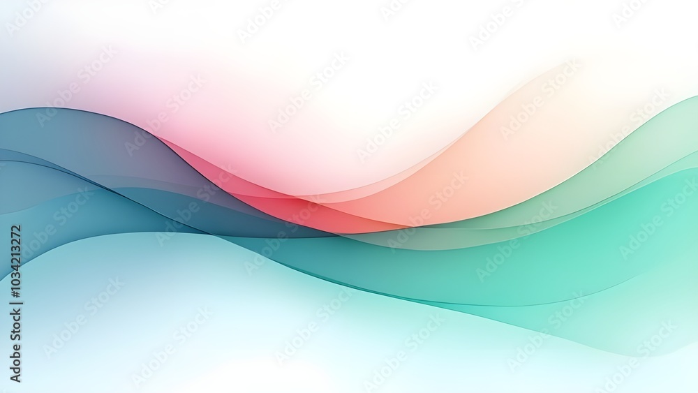 blue red and green subtle vector curves on white