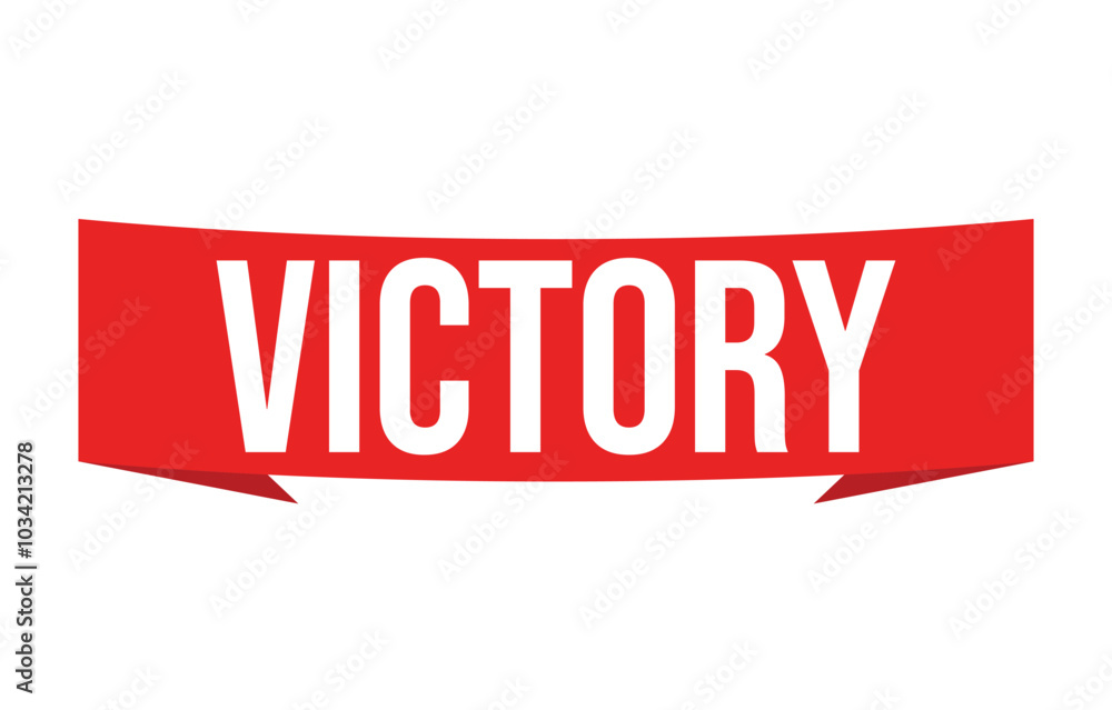Obraz premium Vector illustration modern Victory banner, Isolated web element.