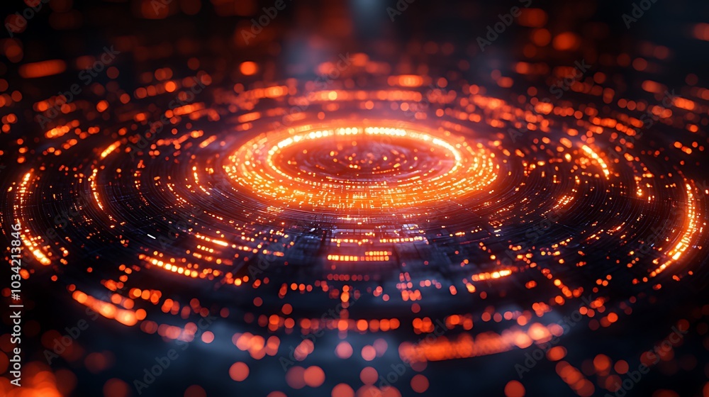 Abstract glowing circles of light with red and orange colors. Abstract glowing circles of light with red and orange colors.