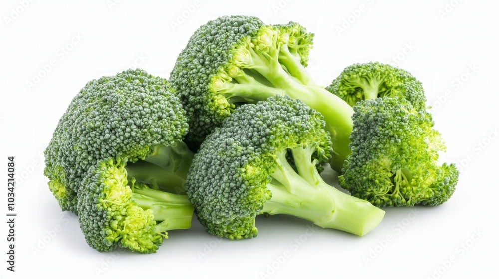 Vibrant Green Broccoli on White Background, showcasing the crisp texture and rich color of fresh broccoli, ideal for healthy eating and culinary inspiration Vibrant Green Broccoli on White Background, showcasing the crisp texture and rich color of fresh broccoli, ideal for healthy eating and culinary inspiration