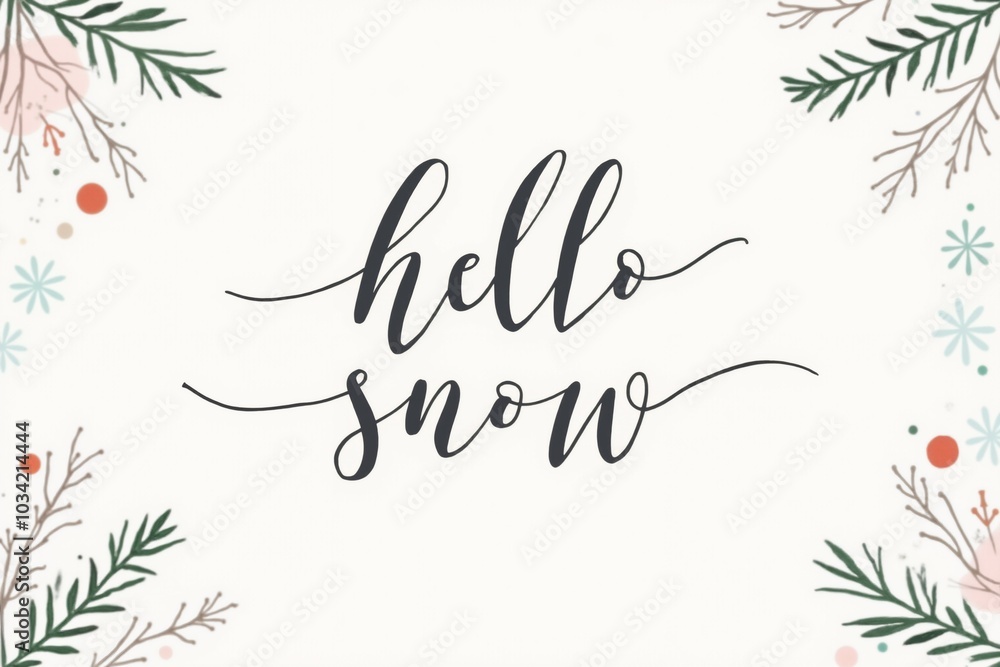 Obraz premium Winter welcome design with handwritten 
